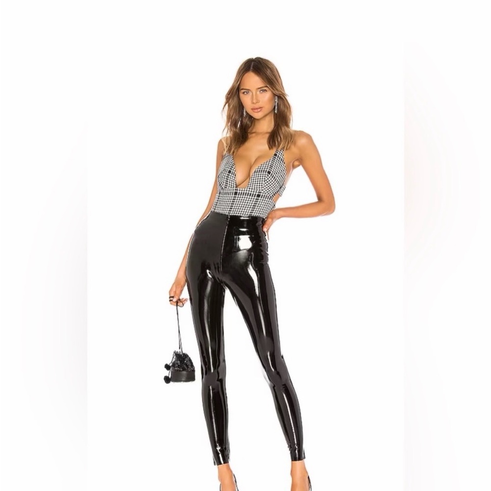 Commando Black High-Waisted Vinyl leggings
